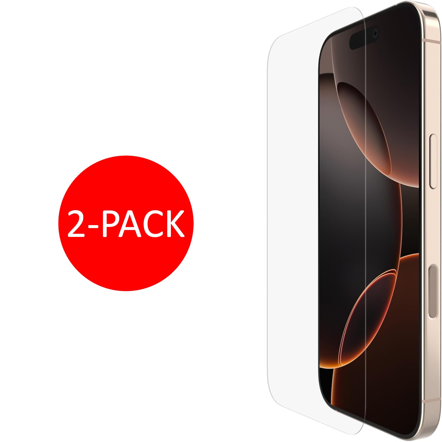 2-Pack iPhone 16 Pro Max Skärmskydd Härdat Glas Premium