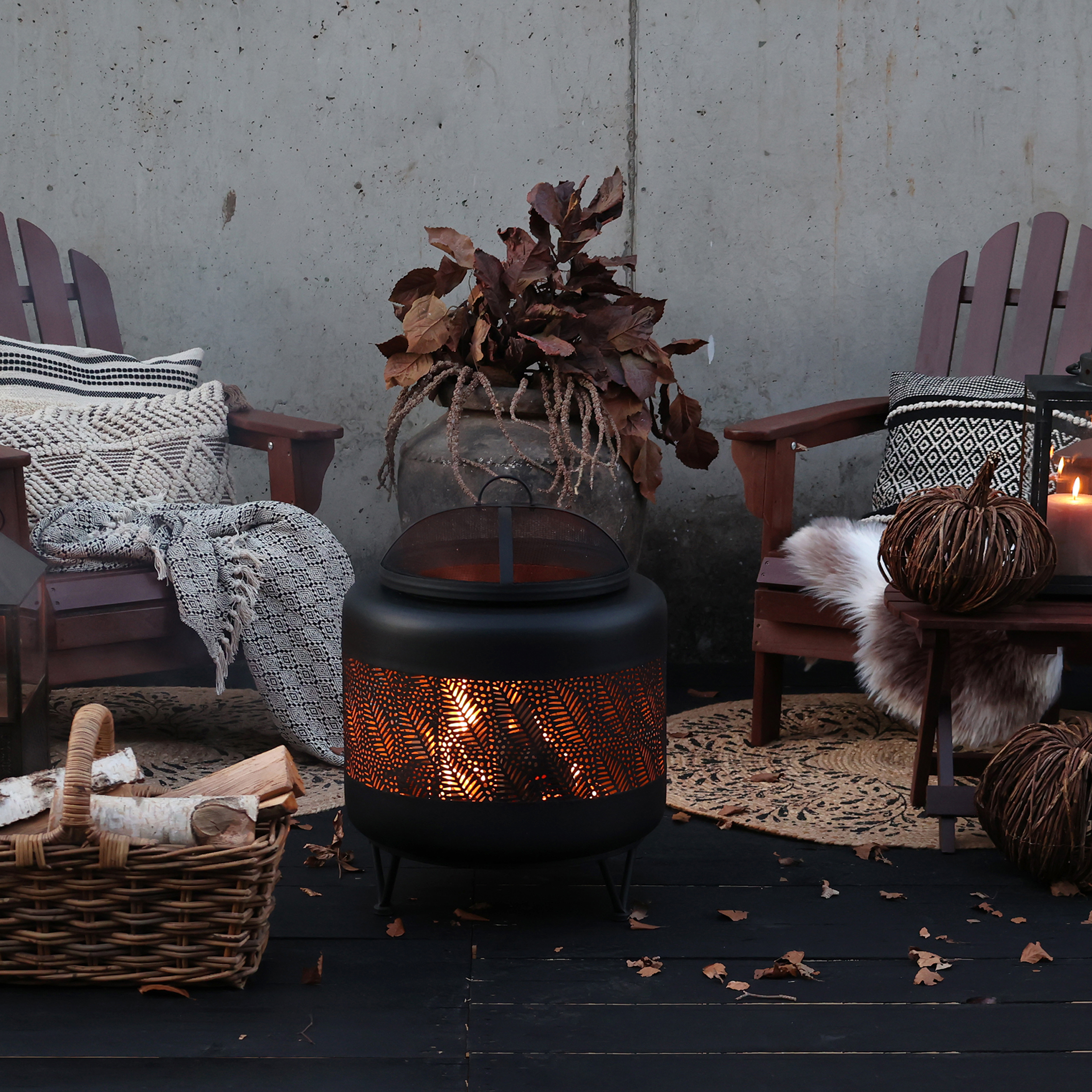 Fireplace - H68/Ø50 cm - Black