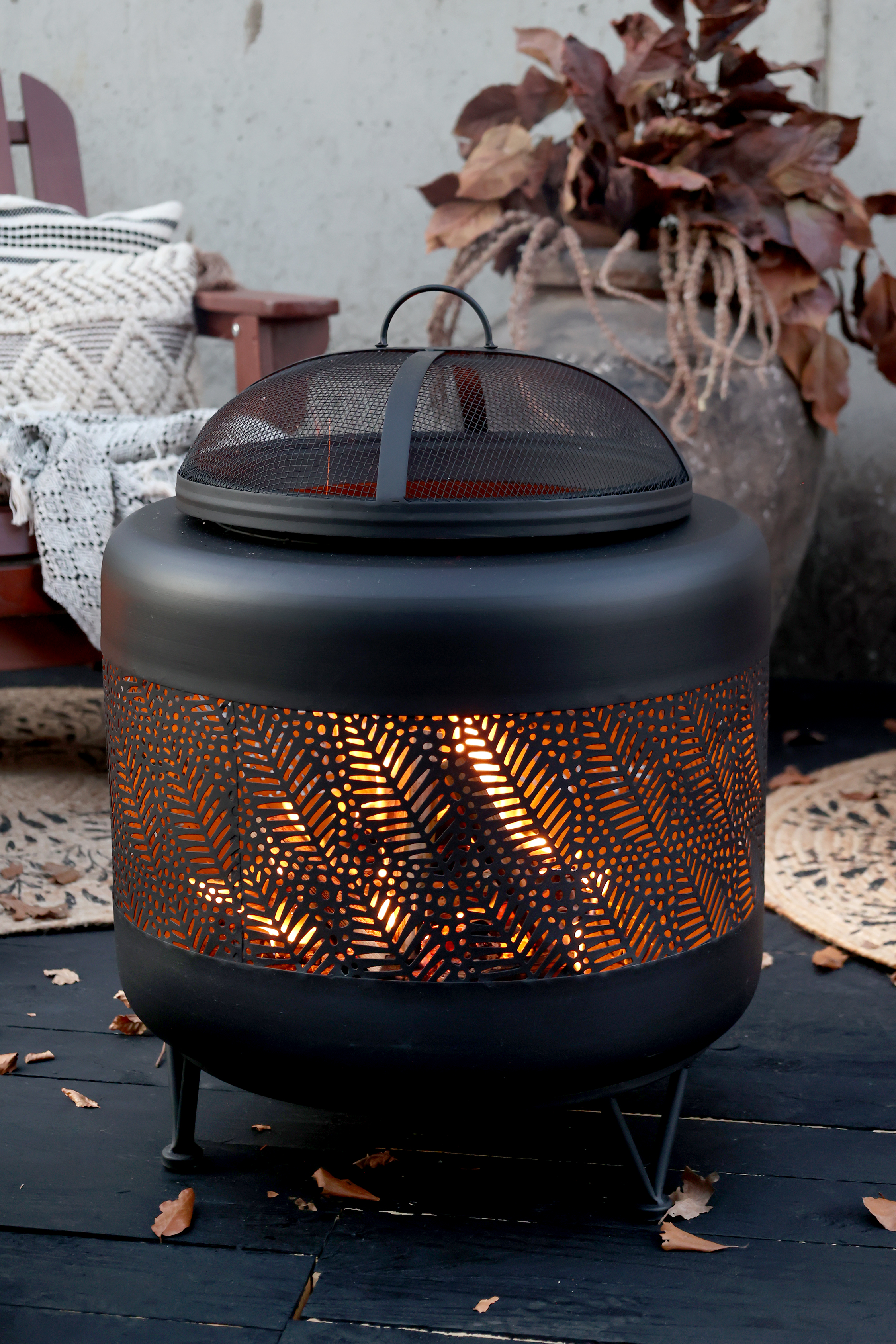 Fireplace - H68/Ø50 cm - Black - 4
