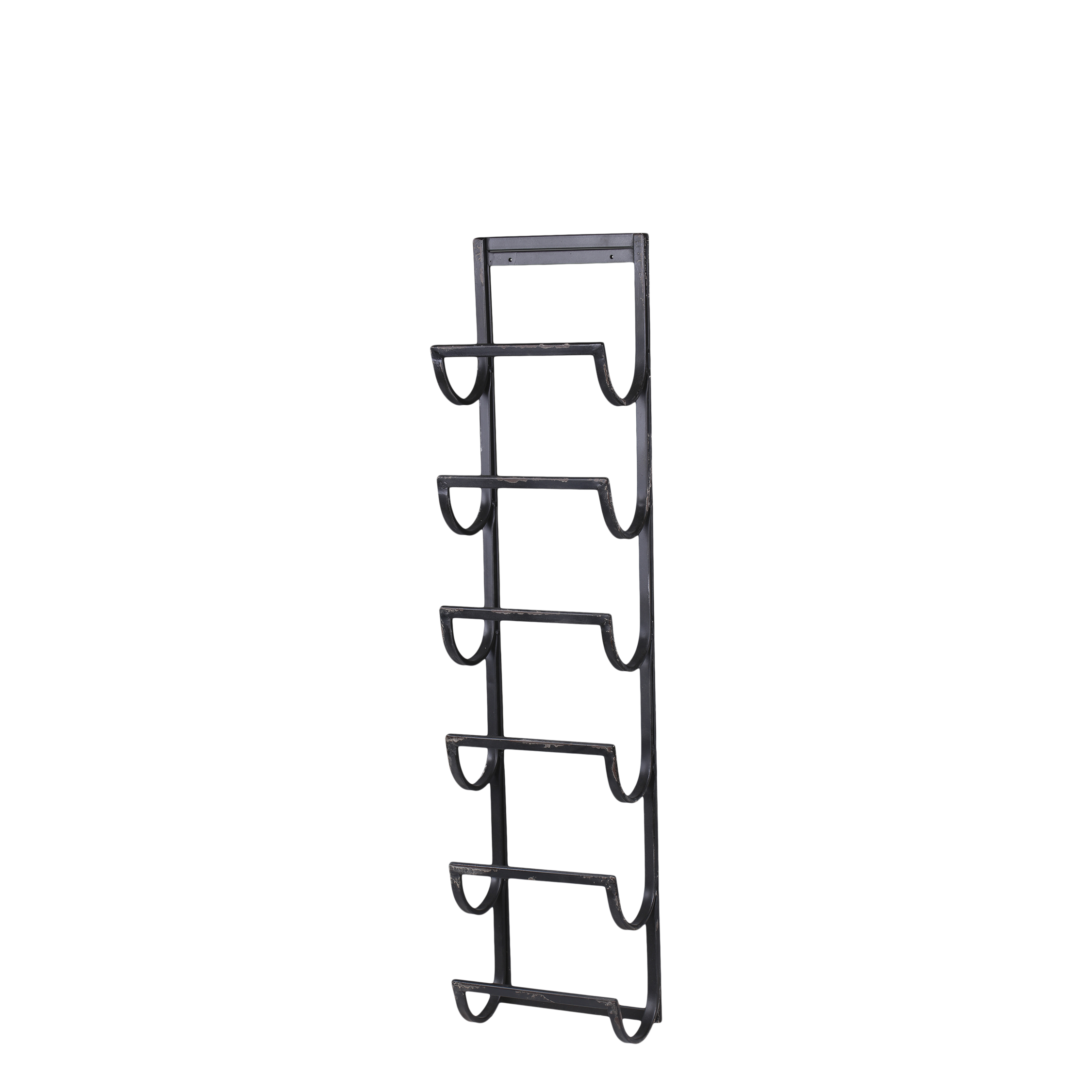 Vinhållare för vägg - Vinställ - H85/L20/B11 cm - Antik Svart - 2