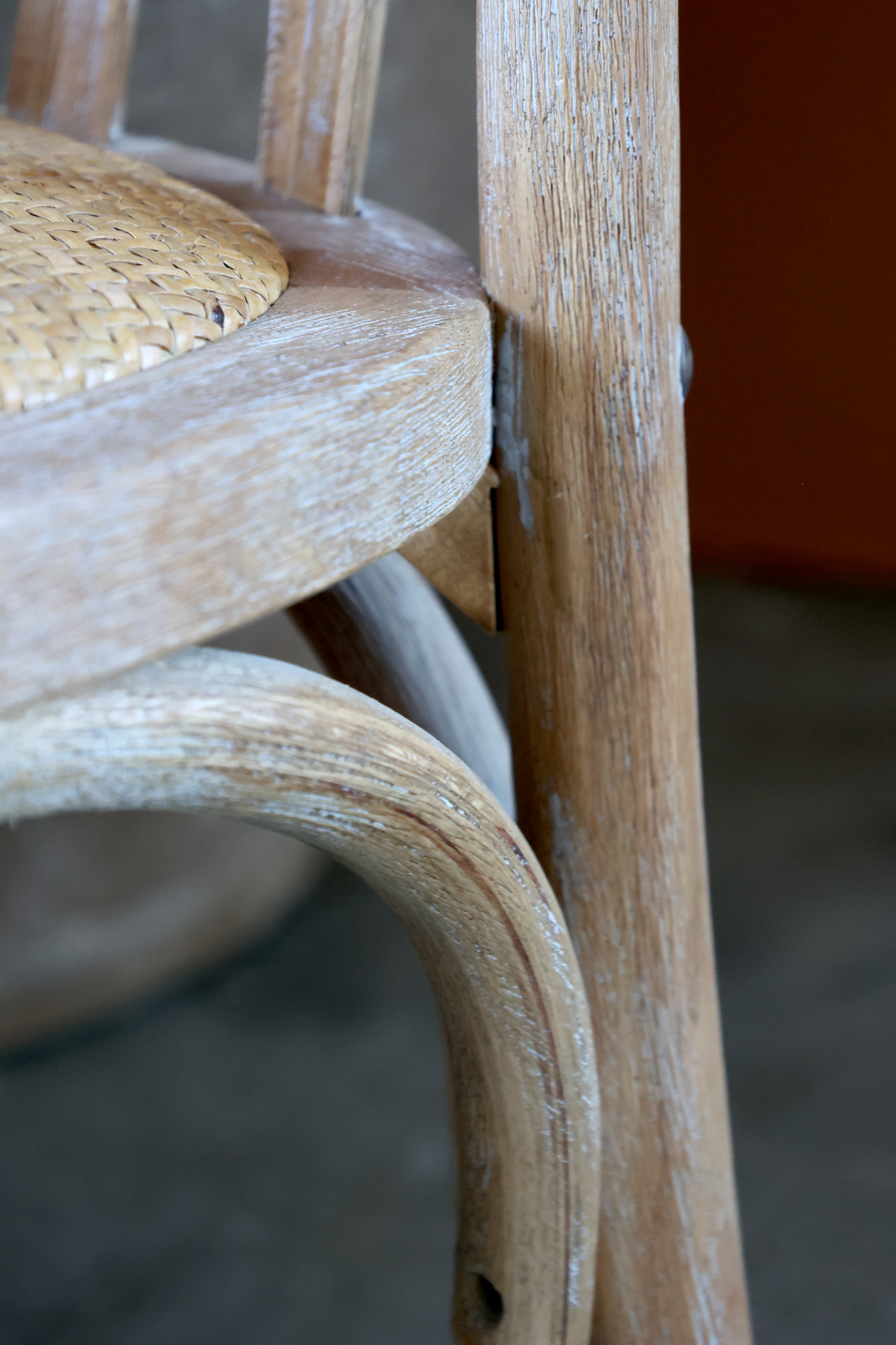 French dining chair with woven seat - H89.5/L50.5/W53 cm - Natural - 2 pcs - 6