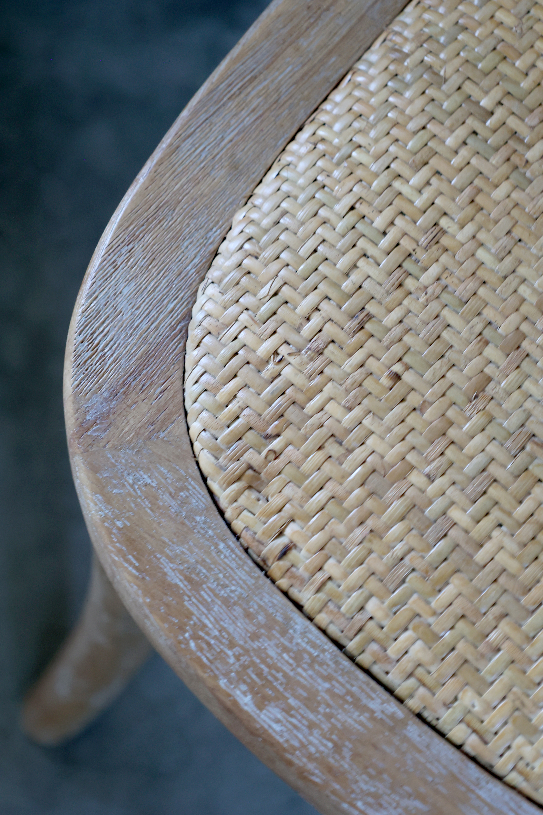 French dining chair with woven seat - H89.5/L50.5/W53 cm - Natural - 2 pcs - 7