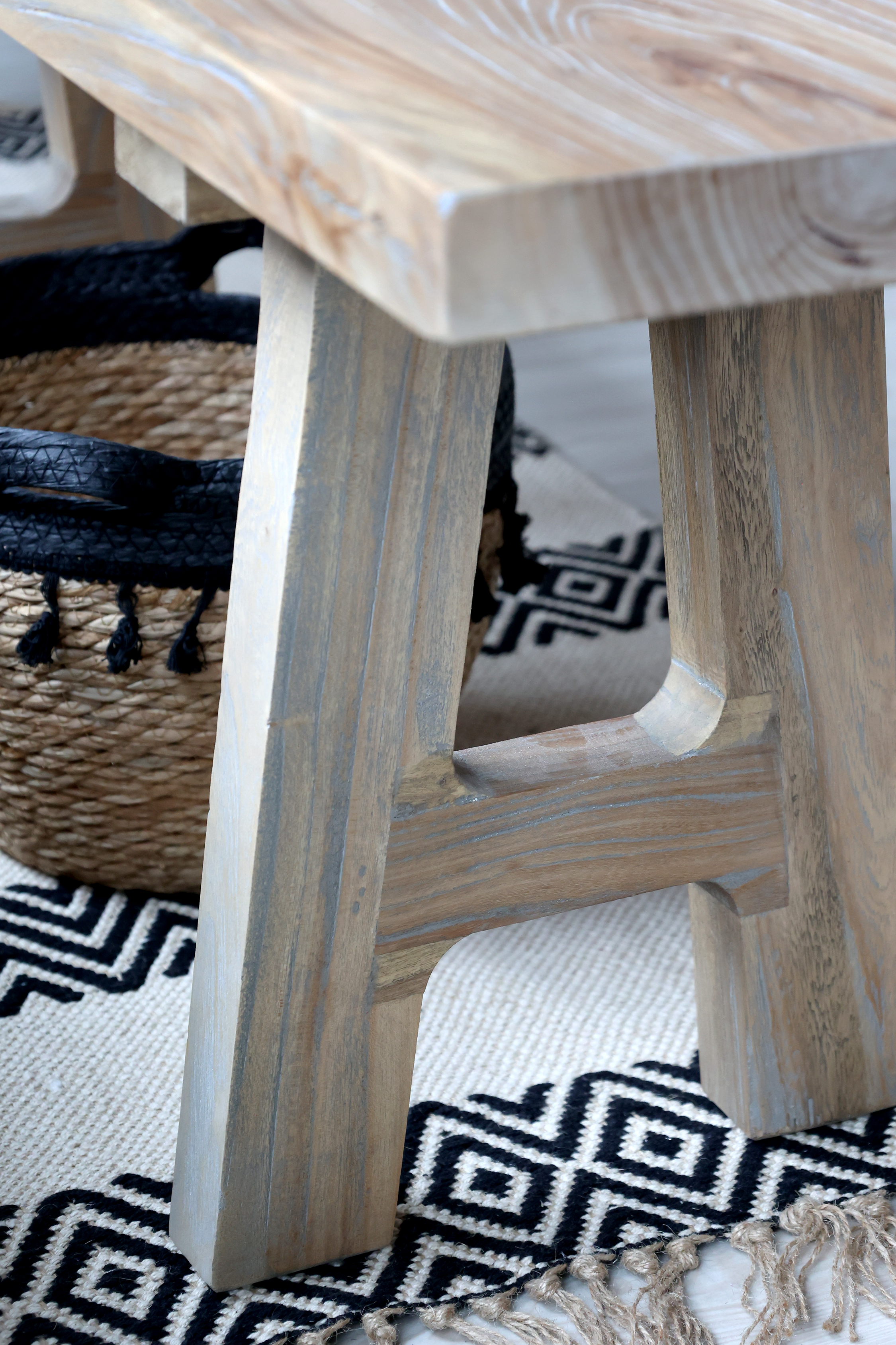 Bench in recycled wood - Bench - H45/L180/W32 cm - Natural - 7