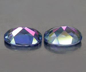 Impresionantes piedras preciosas sueltas de topacio azul azóico de corte ovalado a juego de 1,06 ct - 2