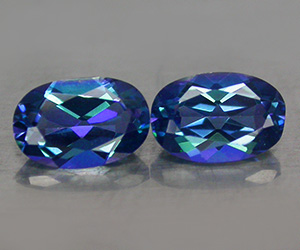 Impresionantes piedras preciosas sueltas de topacio azul azóico de corte ovalado a juego de 1,06 ct