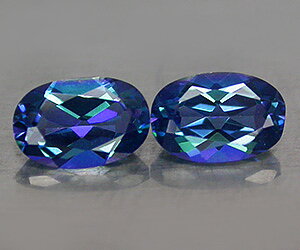 Impresionantes piedras preciosas sueltas de topacio azul azóico de corte ovalado a juego de 1,06 ct