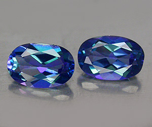 Impresionantes piedras preciosas sueltas de topacio azul azóico de corte ovalado a juego de 1,06 ct - 3