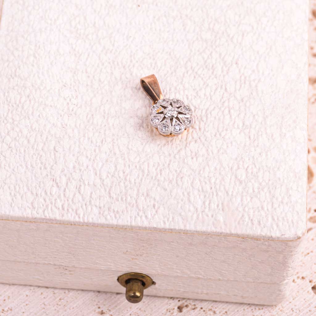Riipus 0,12ct timantteja Vintage - 4