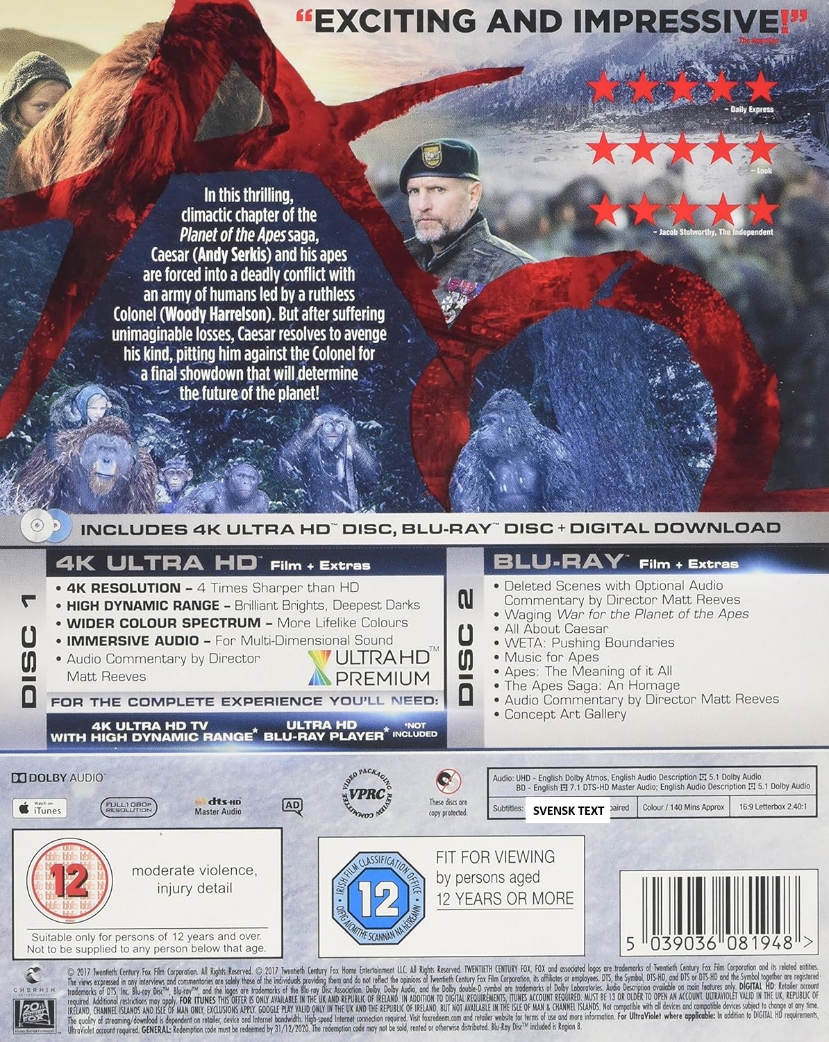 War For the Planet of the Apes (4K Ultra HD + Blu-ray) - 2