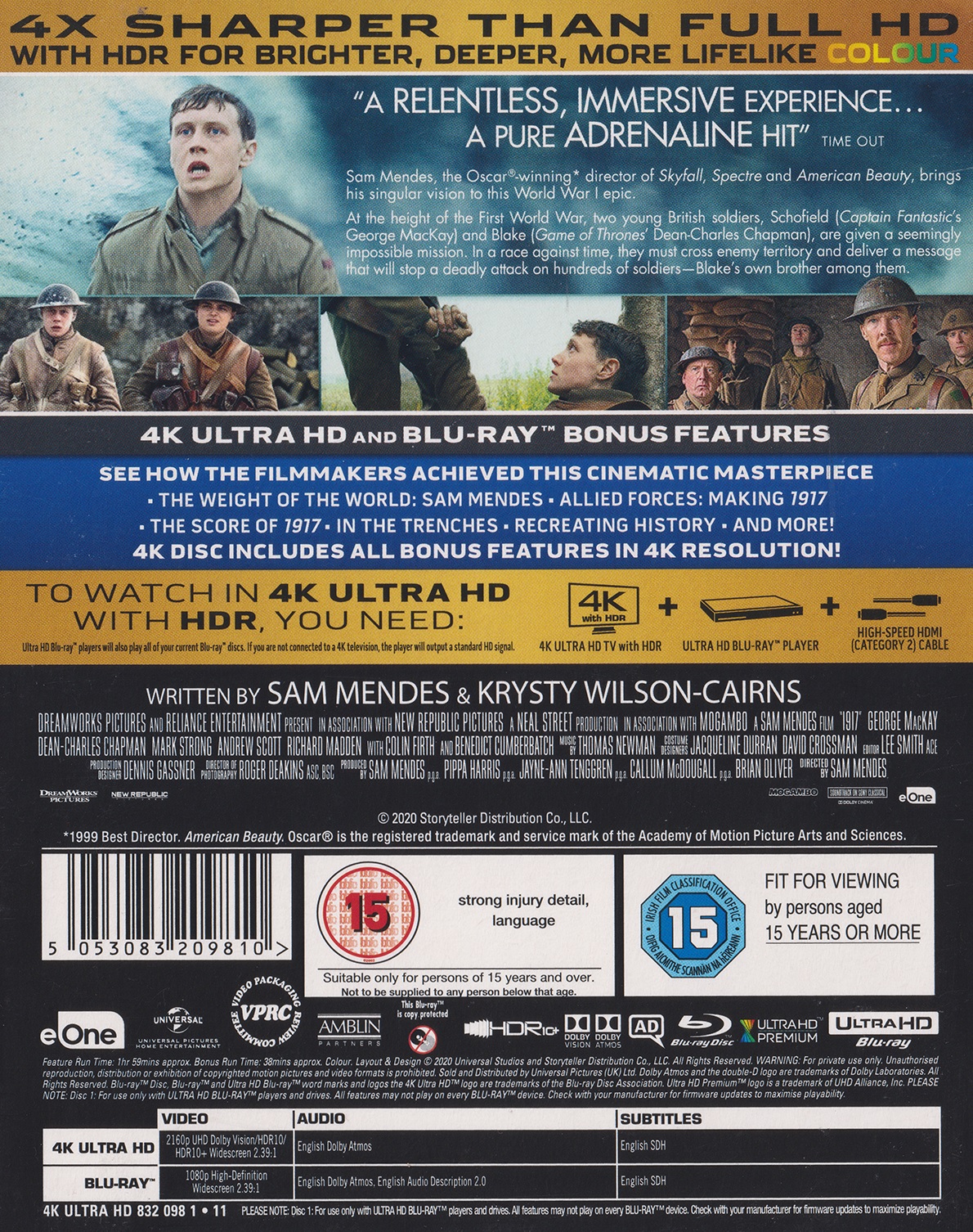 1917 (ej svensk text) (4K Ultra HD + Blu-ray) - 2