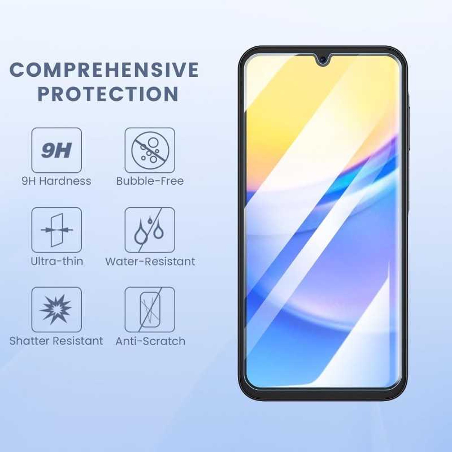 3-Pack Samsung Galaxy A15 Skärmskydd Härdat Glas Premium - 3