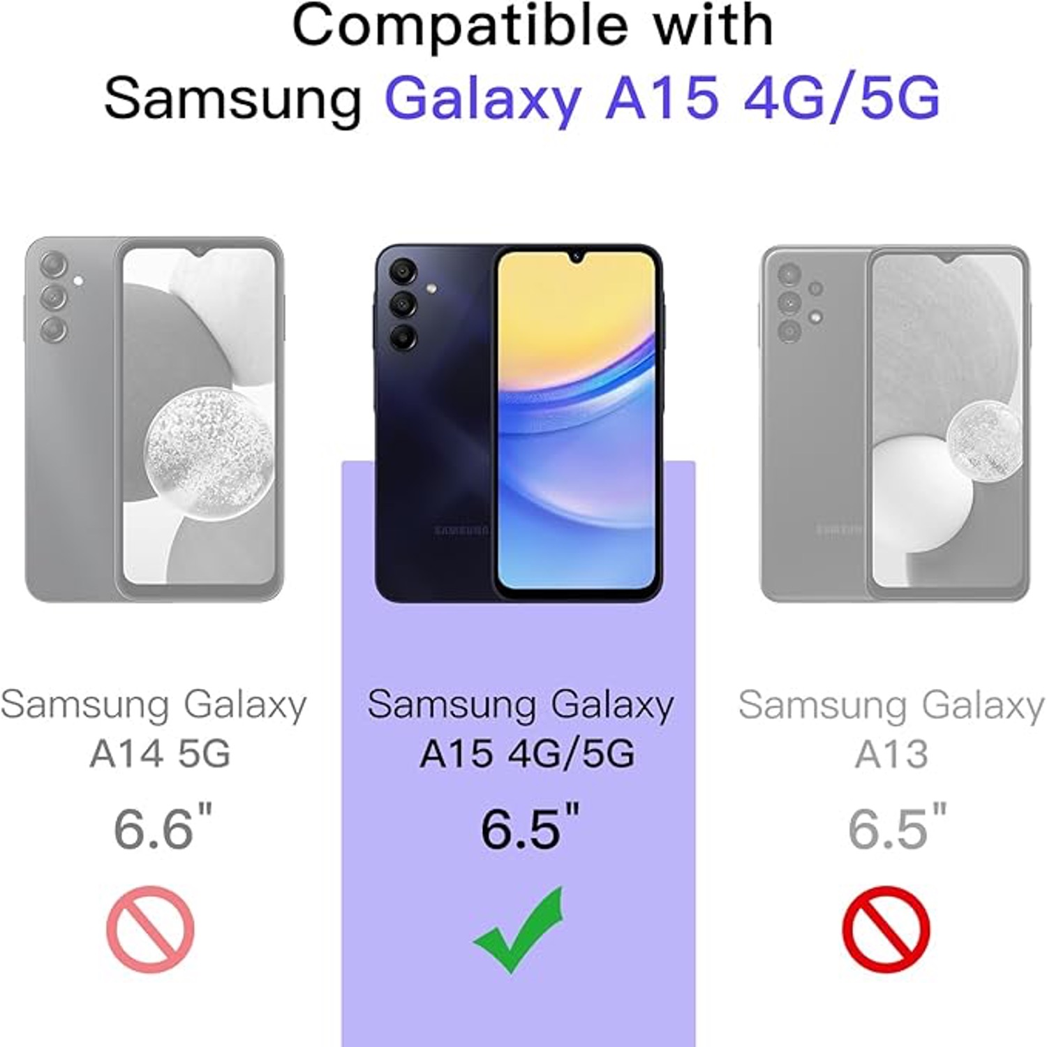 3-Pack Samsung Galaxy A15 Skärmskydd Härdat Glas Premium - 2