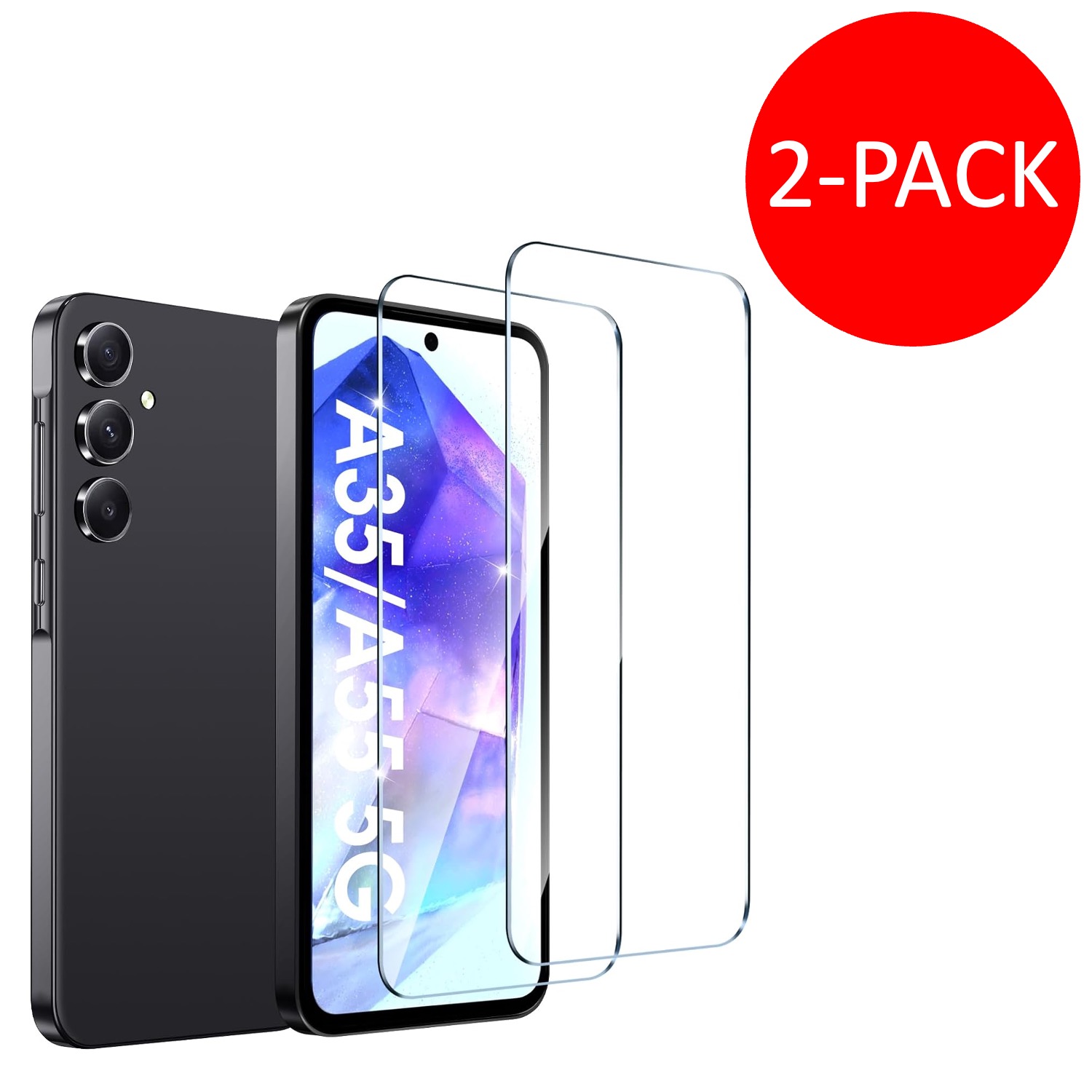 2-Pack Samsung Galaxy A55 Skärmskydd Härdat Glas Premium
