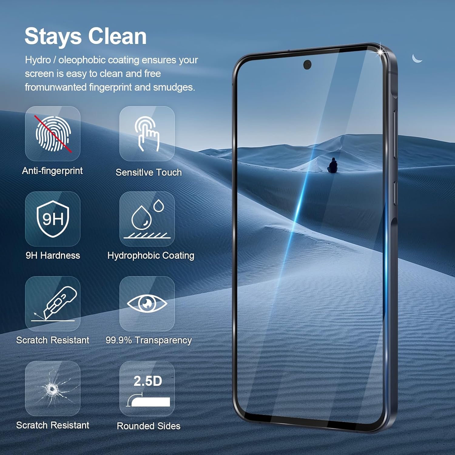 2-Pack Samsung Galaxy A55 Skärmskydd Härdat Glas Premium - 5