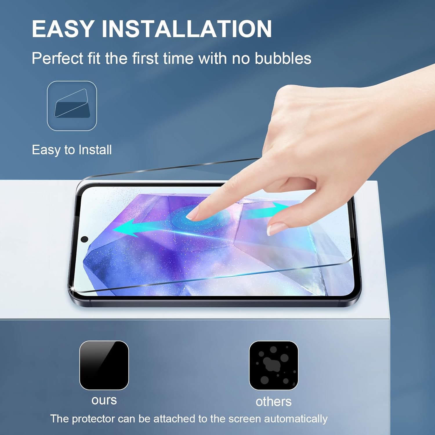 3-Pack Samsung Galaxy A55 Skärmskydd Härdat Glas Premium - 7
