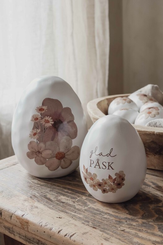 Maja's Floral Easter Egg - Egg - Happy Easter - Ceramic - Standing - Large - 3