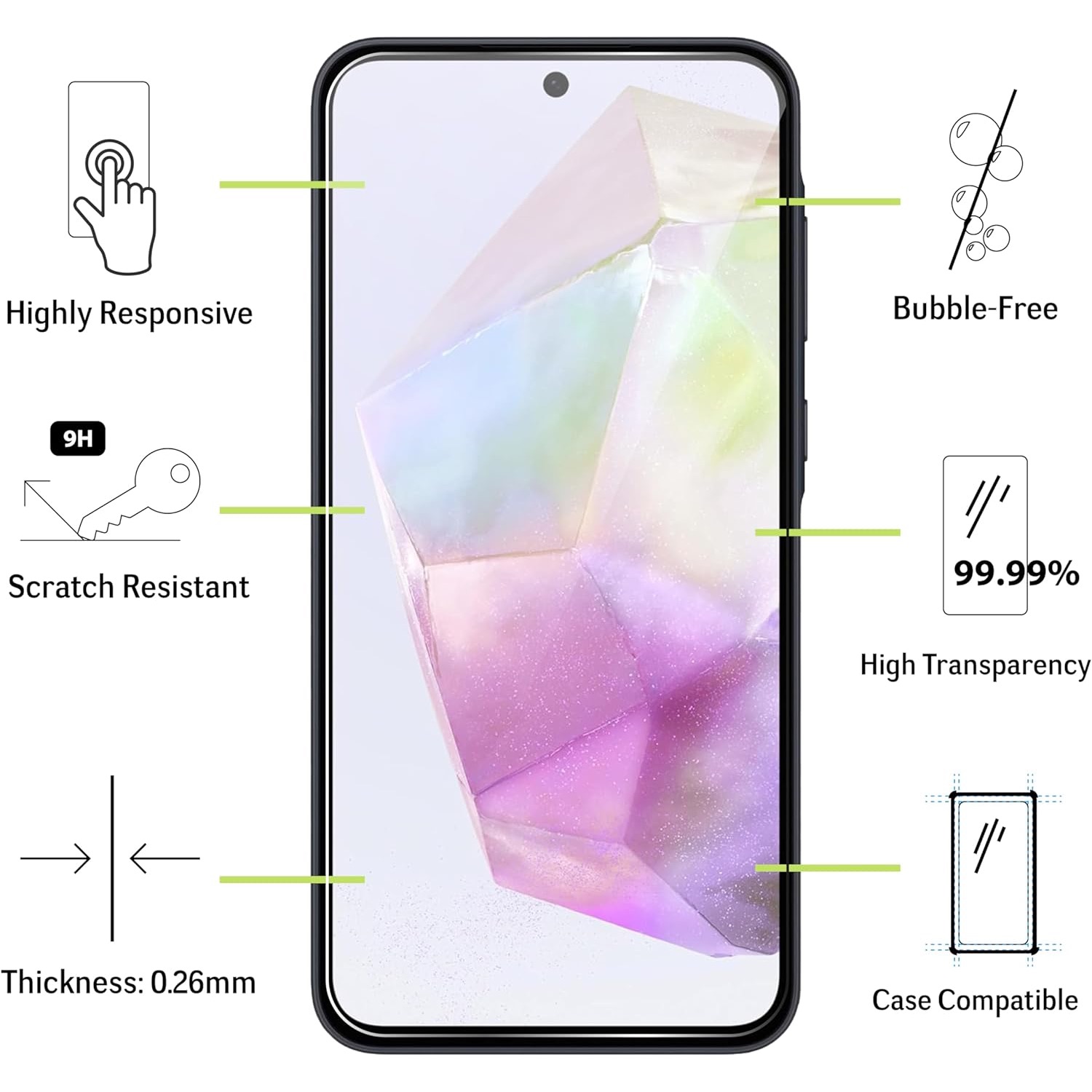 Samsung Galaxy A35 Skärmskydd Härdat Glas Premium 1-pack - 4