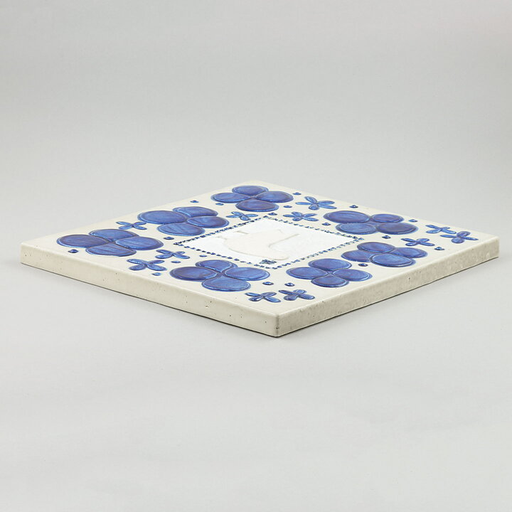 シルヴィア・レウショヴィウス  鳥と花の陶板   Wall Plaque   1960年代 32 cm (2)