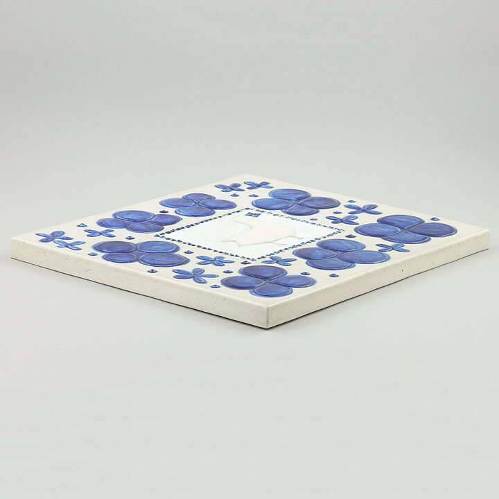 シルヴィア・レウショヴィウス  鳥と花の陶板   Wall Plaque   1960年代 32 cm (2)