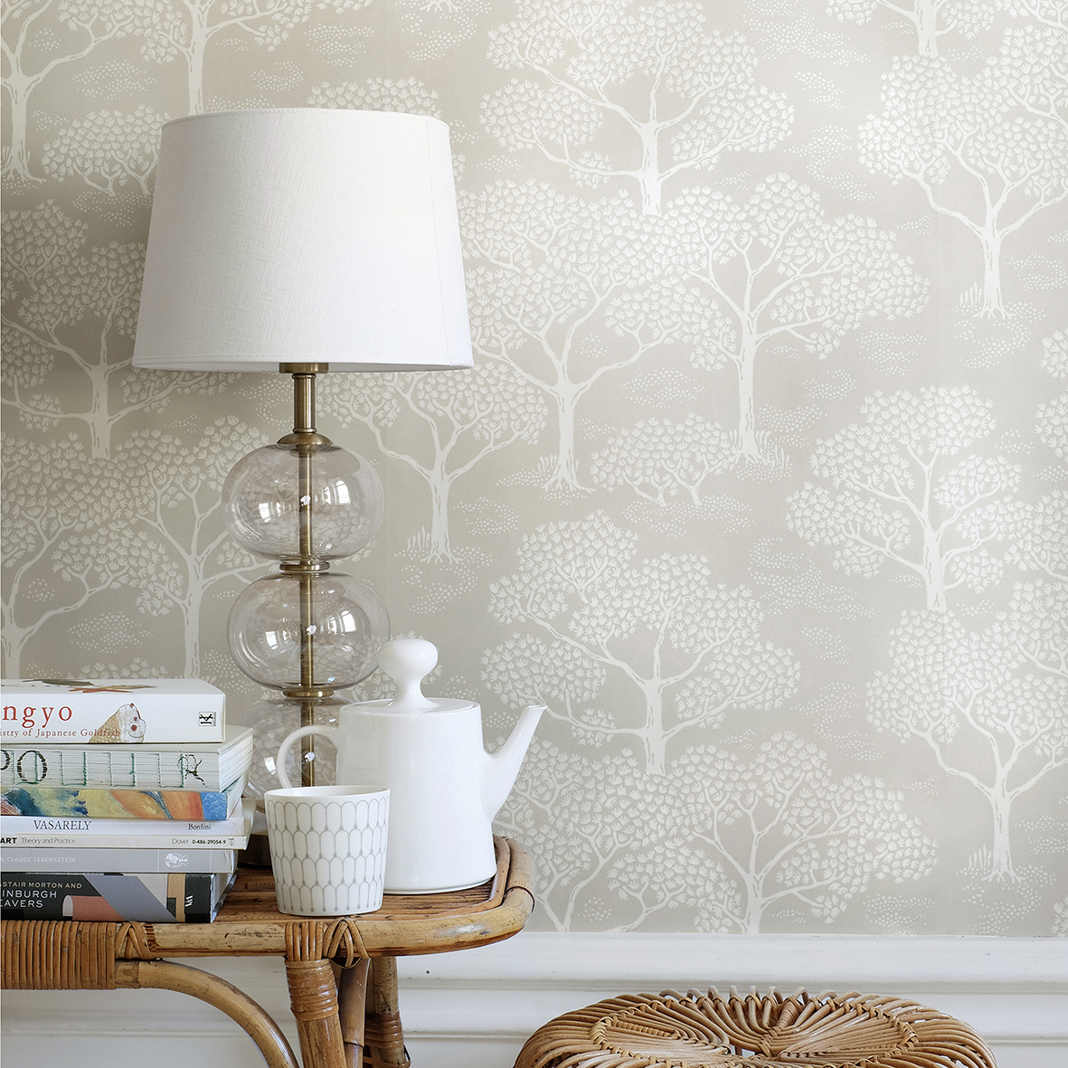 Tapet Woodland notes Clay beige Littlephant