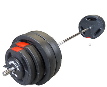 Skivstångspaket med plastviker 63,5kg/170 cm