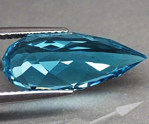 Piedra preciosa de topacio azul suizo natural genuina de lujo grande de 6,37 quilates - 2