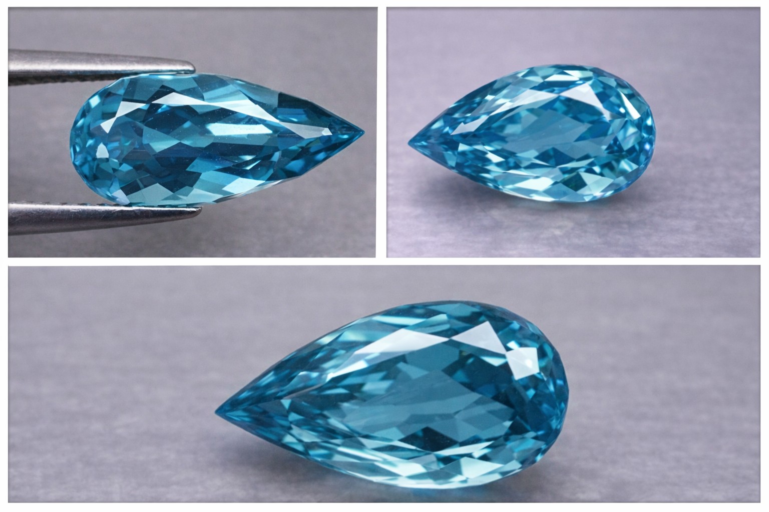 Piedra preciosa de topacio azul suizo natural genuina de lujo grande de 6,37 quilates - 4
