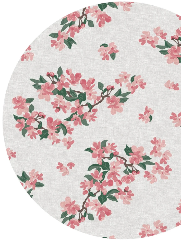 Rund vaxduk Elsie rosa 140cm