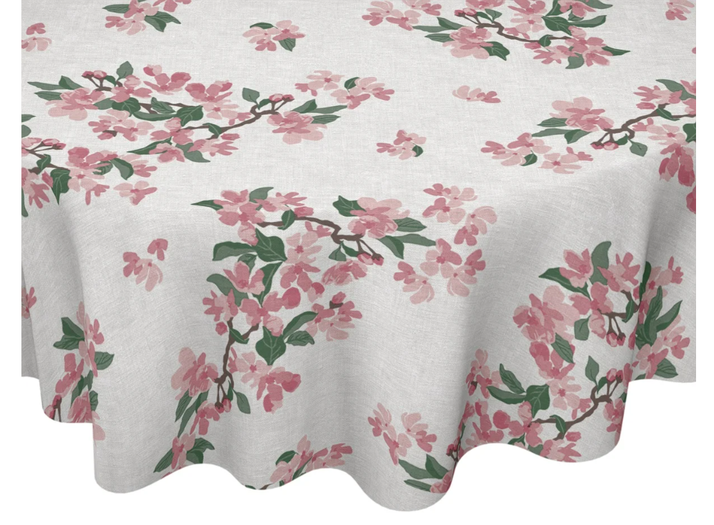 Rund vaxduk Elsie rosa 140cm - 2