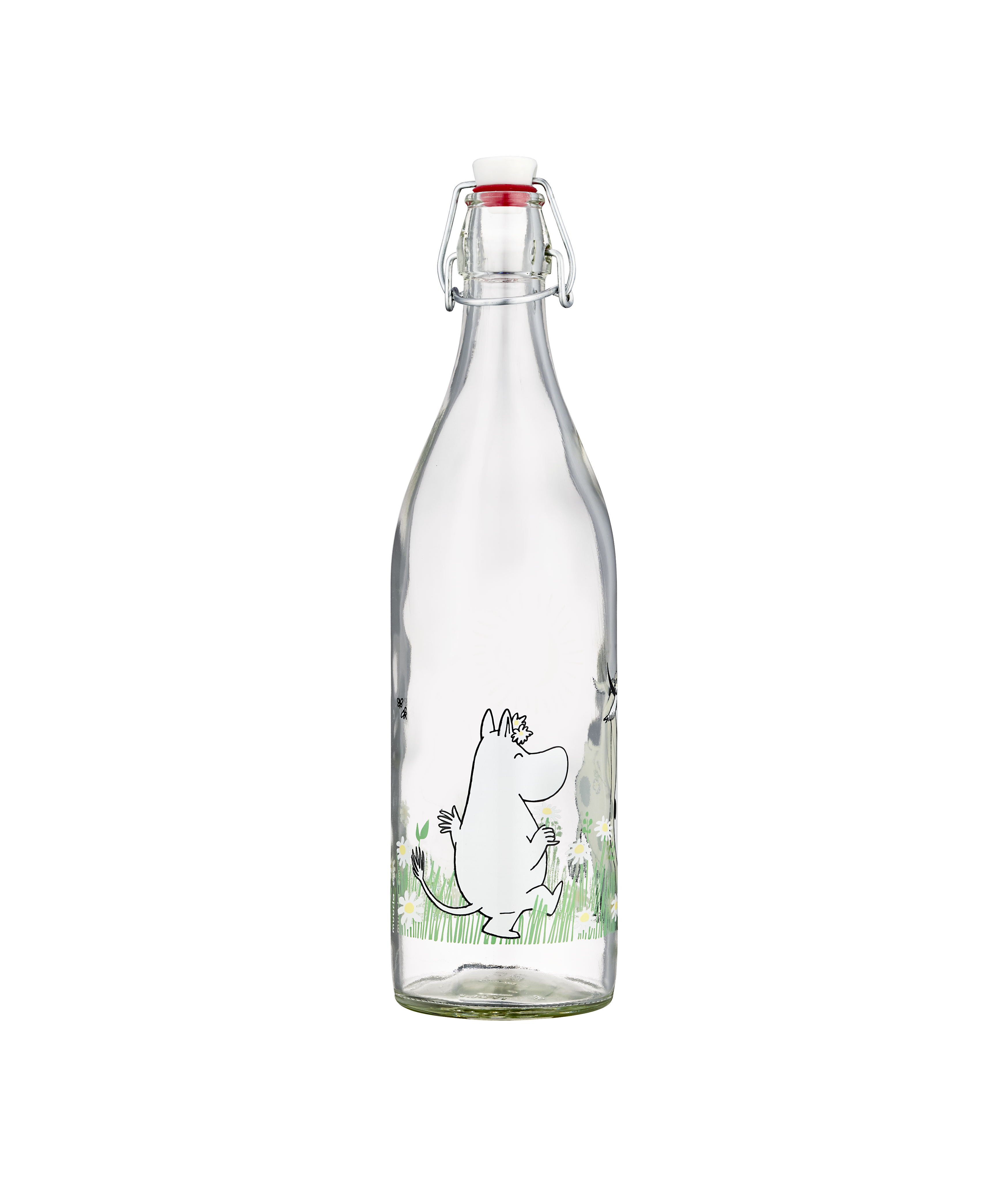 Mumin Glasflaska med patentkork 1 L - Äng - 3