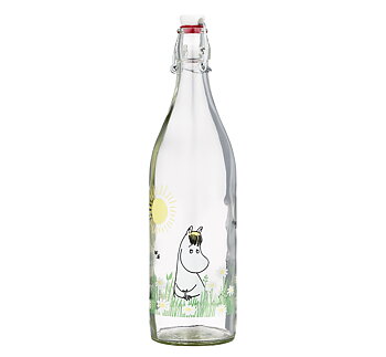 Mumin Glasflaska med patentkork 1 L - Äng