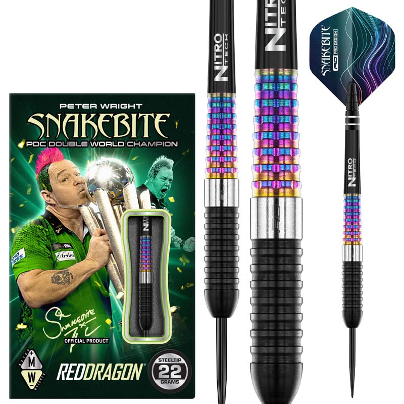 廃盤　Red Dragon Snakebite Peter Wright 22g Red Dragon Peter Wright Corra 90% 22g - Dartstore Sverige AB