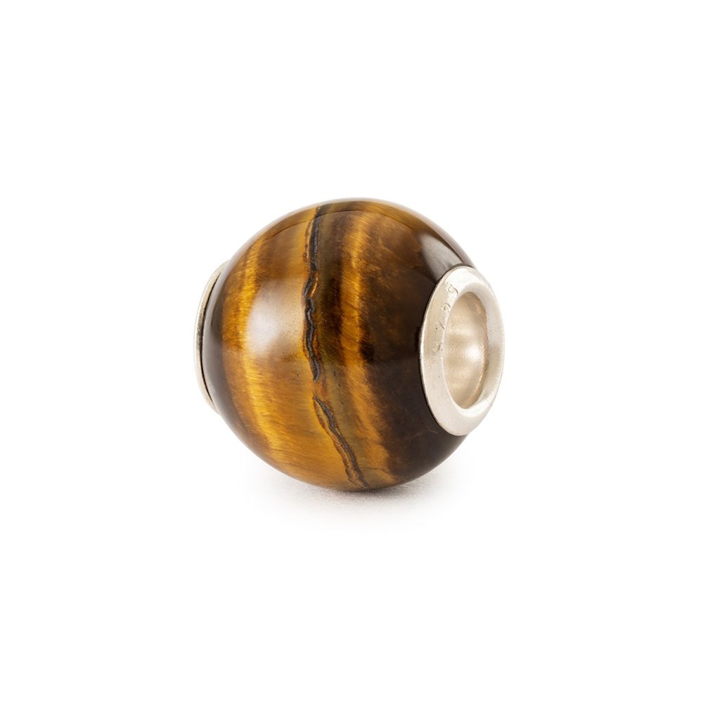 Trollbeads Rund Tigeröga stenkula