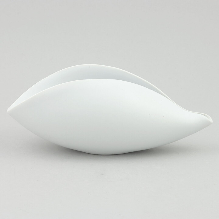 スティグ・リンドべリ Vecklaシリーズ  曲線美の白いボウル Bowl 1950年  18cm (2)