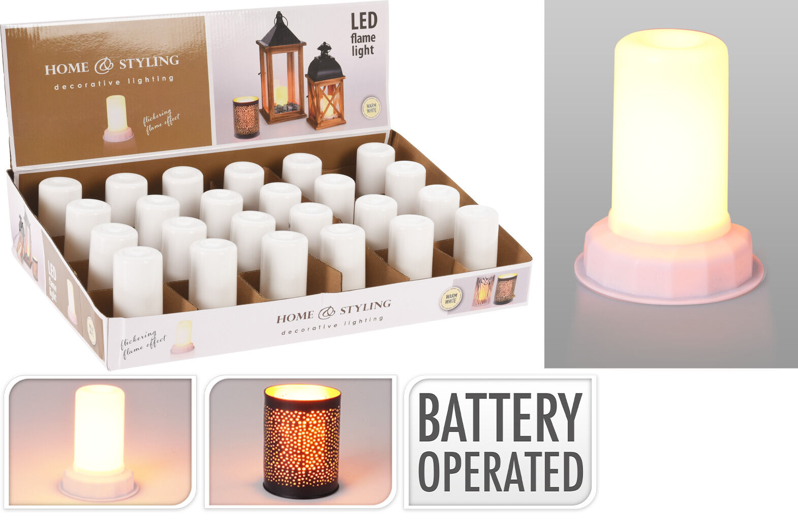 Batteriljus flame