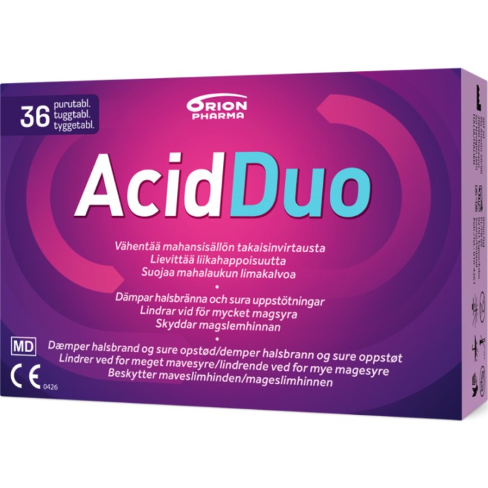 AcidDuo Tuggtabletter, ingefära, citron & pepparmynta, 36 st.