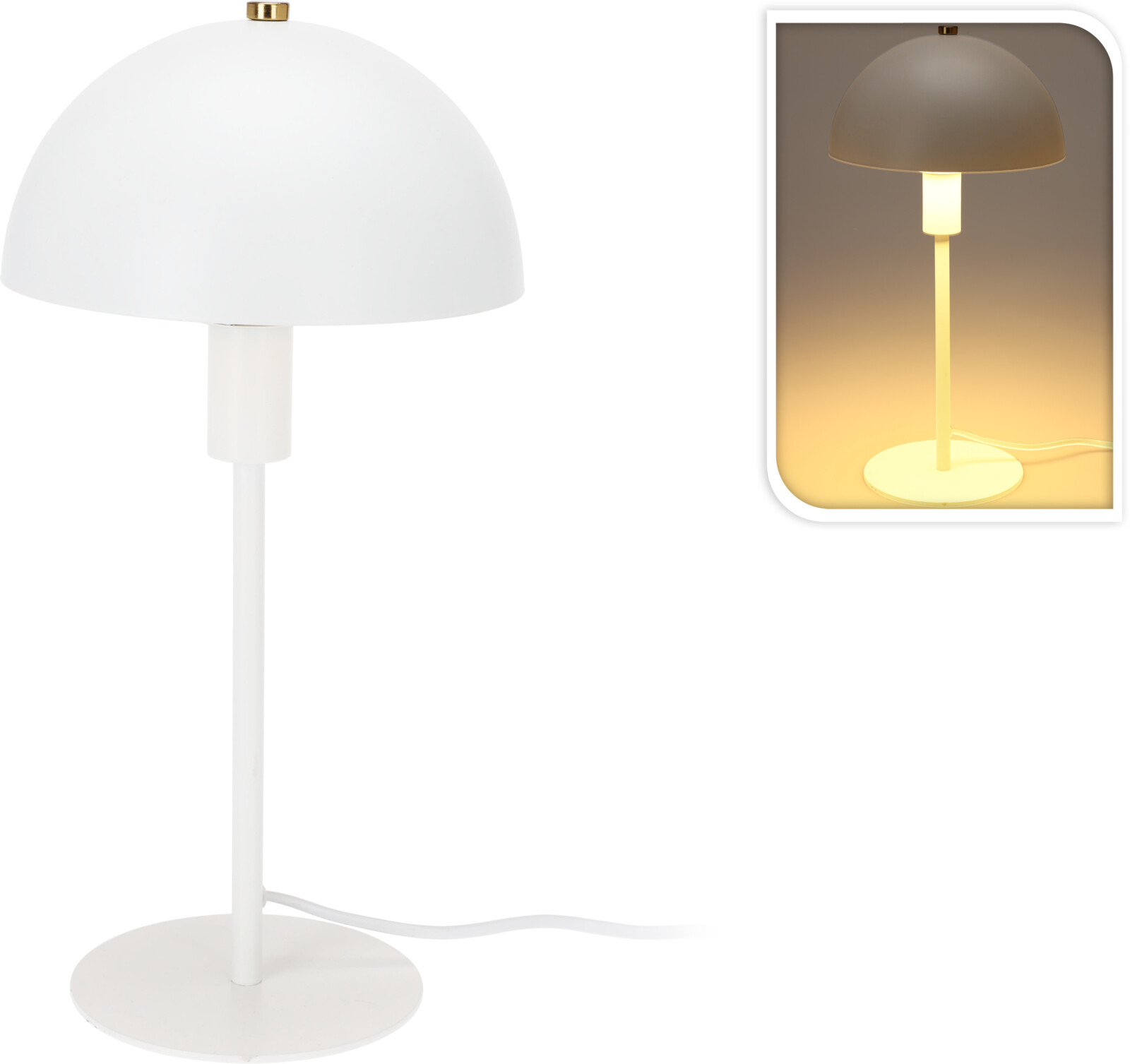 Bordslampa i vit metall