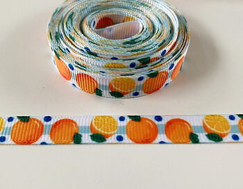 Printed oranges on bluewhite 10mm