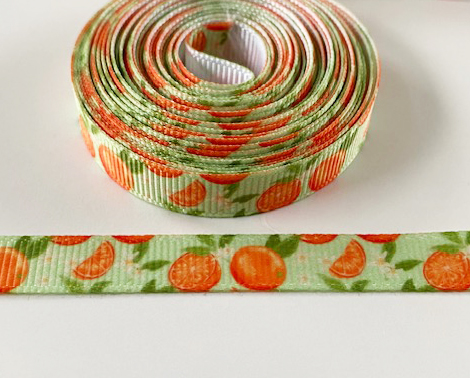 Printed oranges on green 10mm