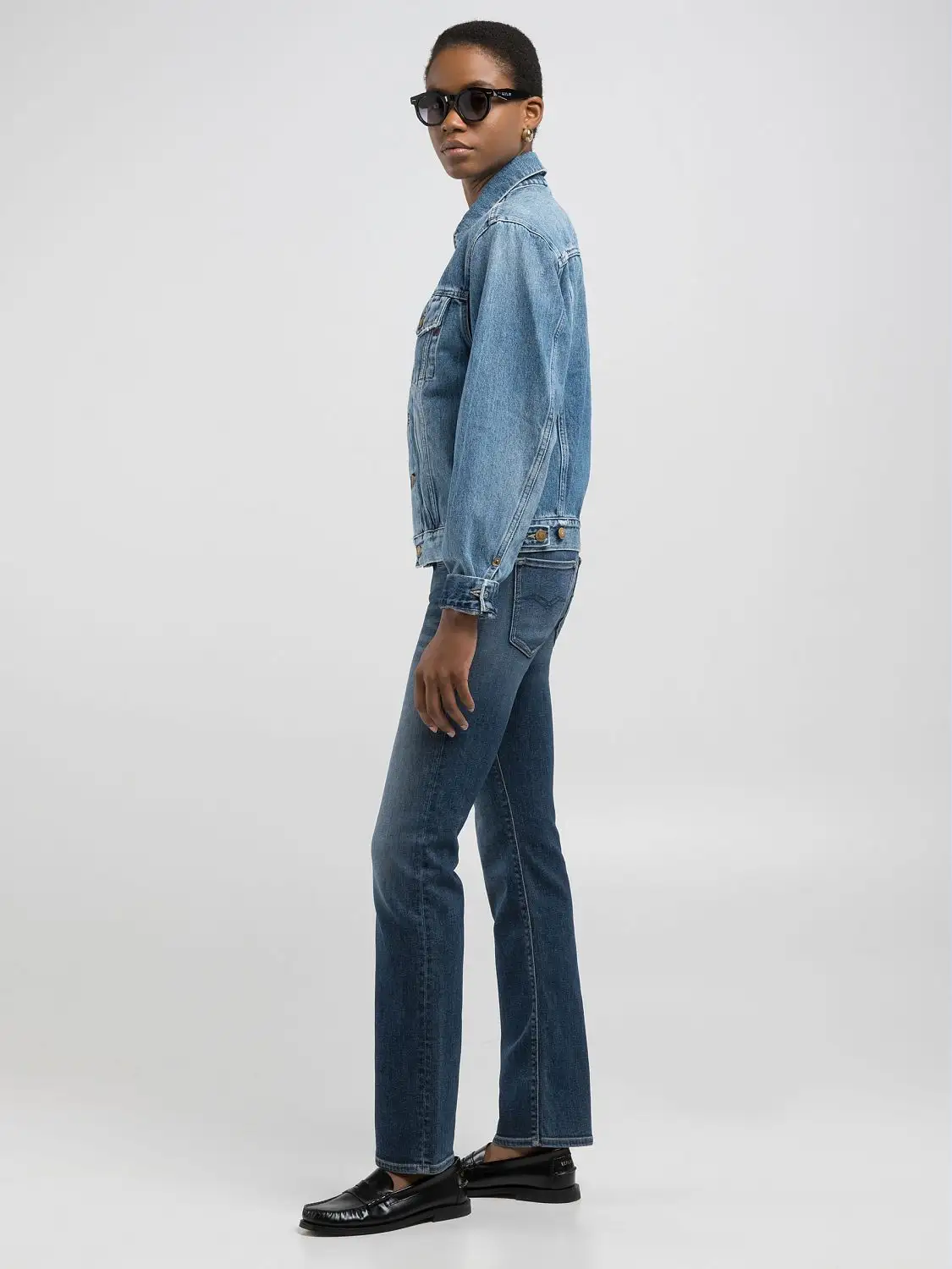 Replay New Luz Bootcut Jeans Dark Blue - 3