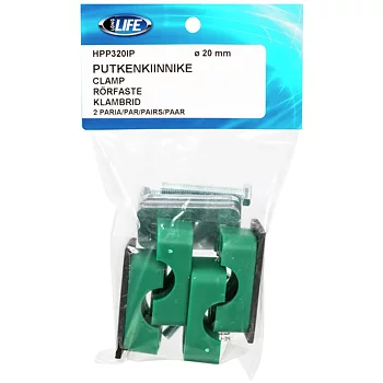Rörklammer 20mm standard serie packad 2 par
