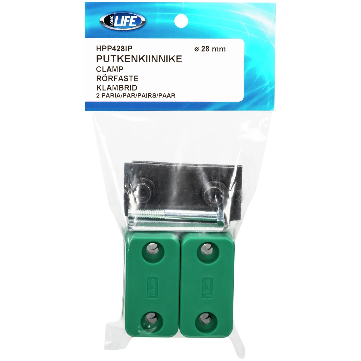 Rörklammer 28mm standard serie packad 2par - 2