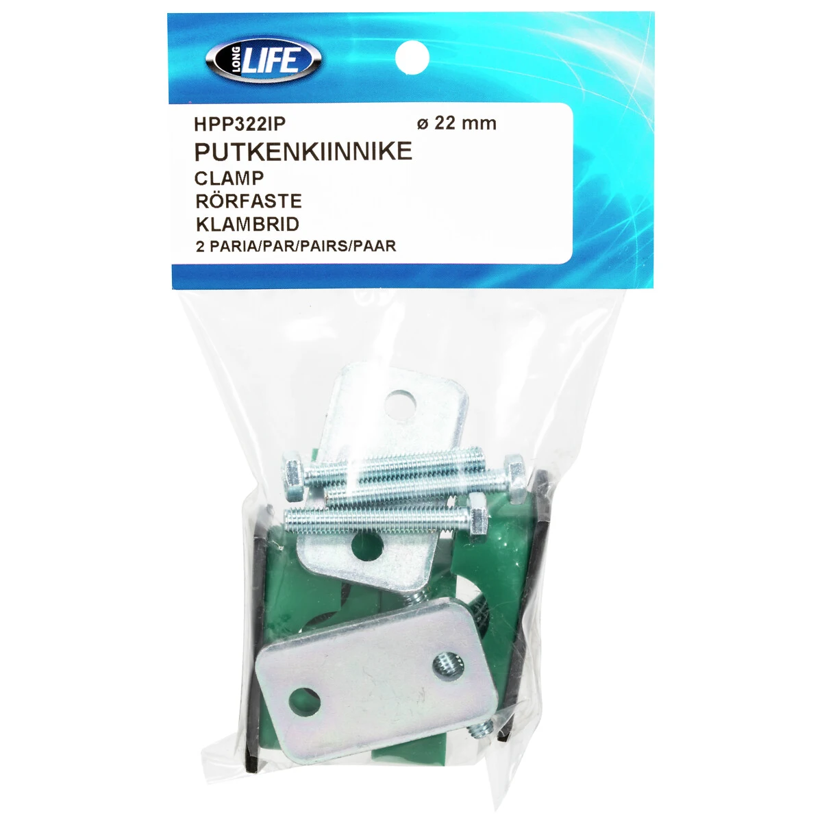 Rörklammer 22mm standard serie packad 2par - 2