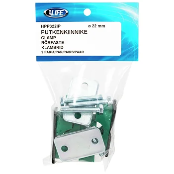 Rörklammer 22mm standard serie packad 2par