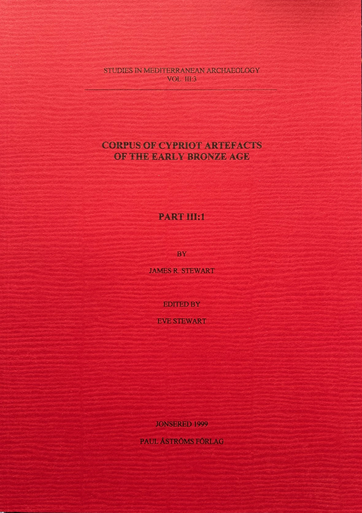 Corpus of Cypriot Artefacts of the Early Bronze Age.