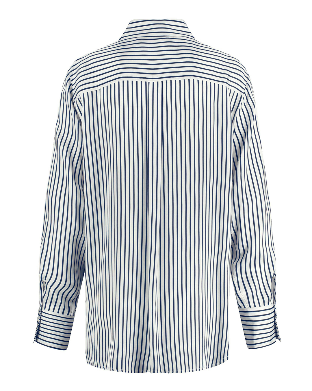 Skjortblus viskos blå/vit randig - 6