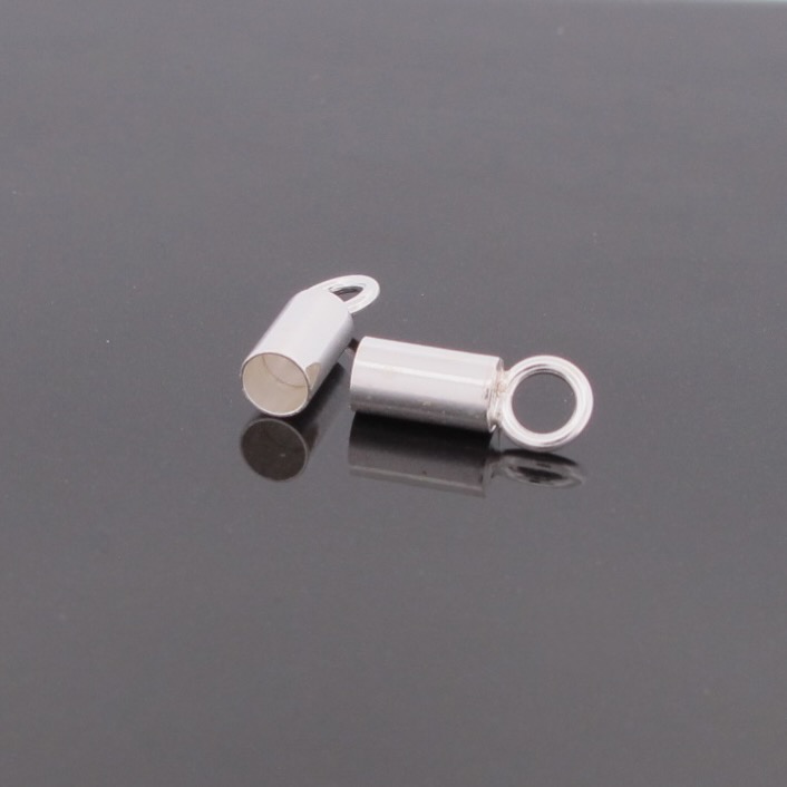 Sterling silver Tube ending for cord 3 mm - 2