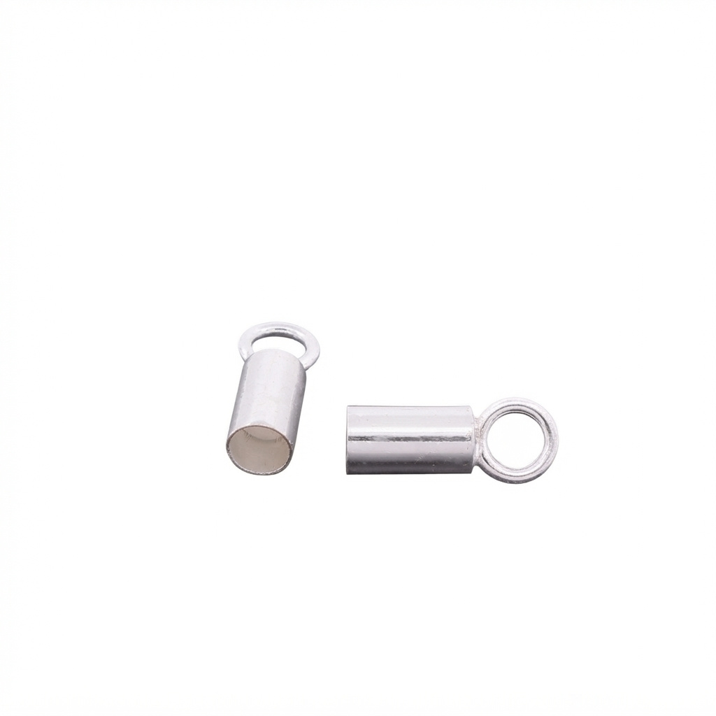 Sterling silver Tube ending for cord 3 mm