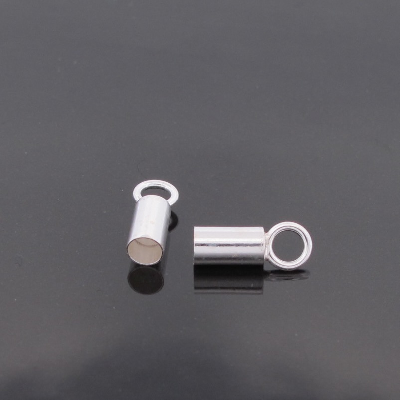 Sterling silver Tube ending for cord 3 mm - 3
