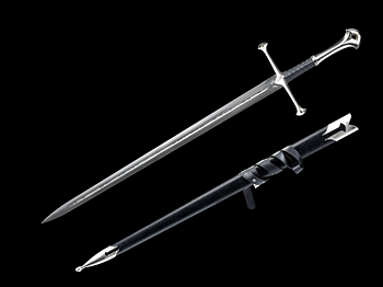 Aragorn Kunglig Svärd med Slida och Vägg hållare